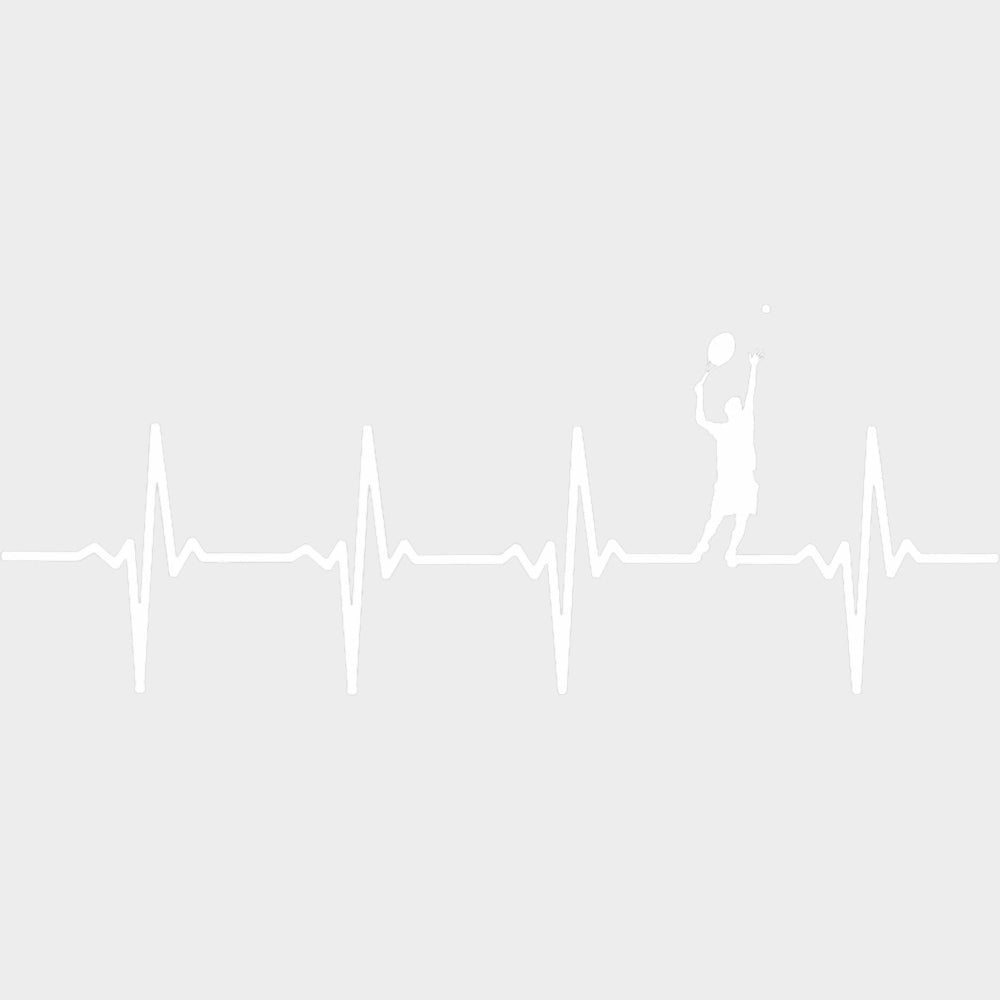 Serving Player ECG Line - Tennis DTF Transfers Adult Unisex - S & M (10’’) / Light Color Design (See Imaging)