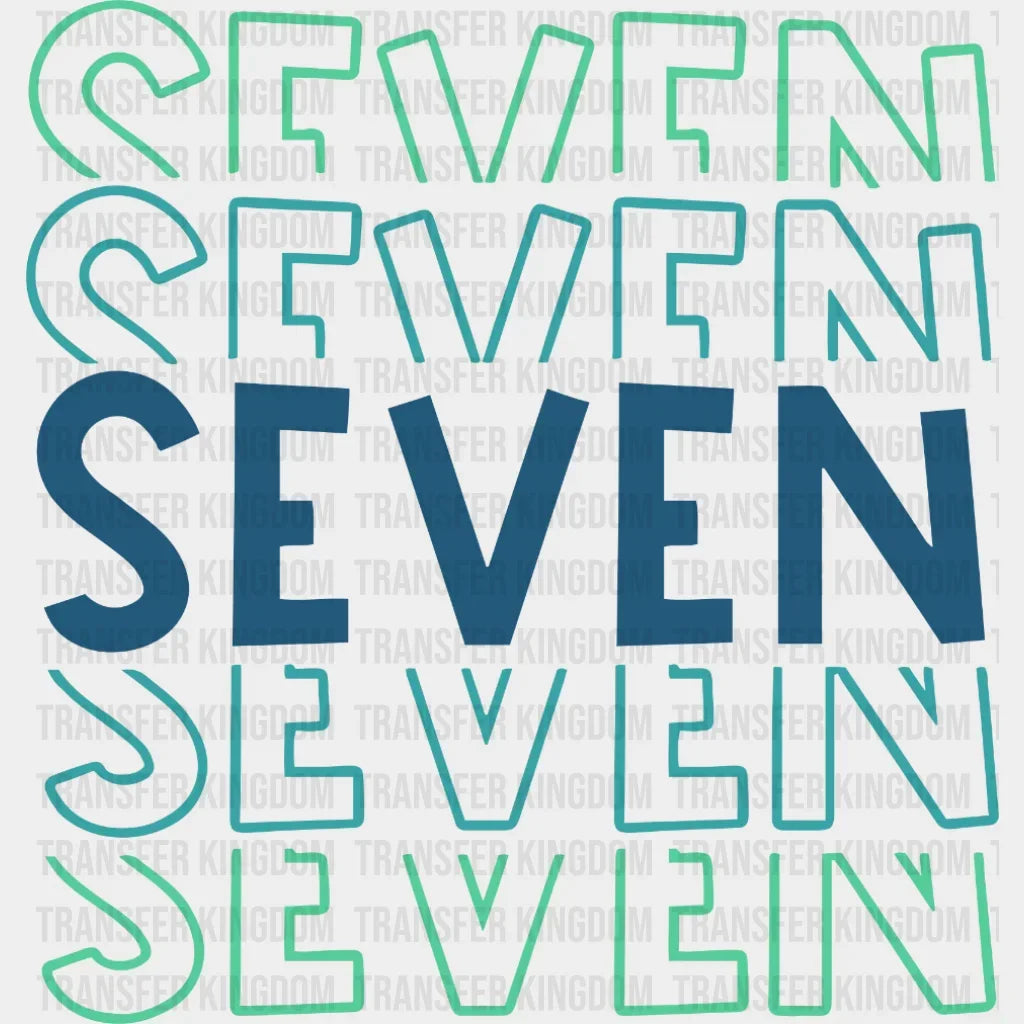 Seven - 7Th Birthday Boy Girl Youth Design Dtf Heat Transfer
