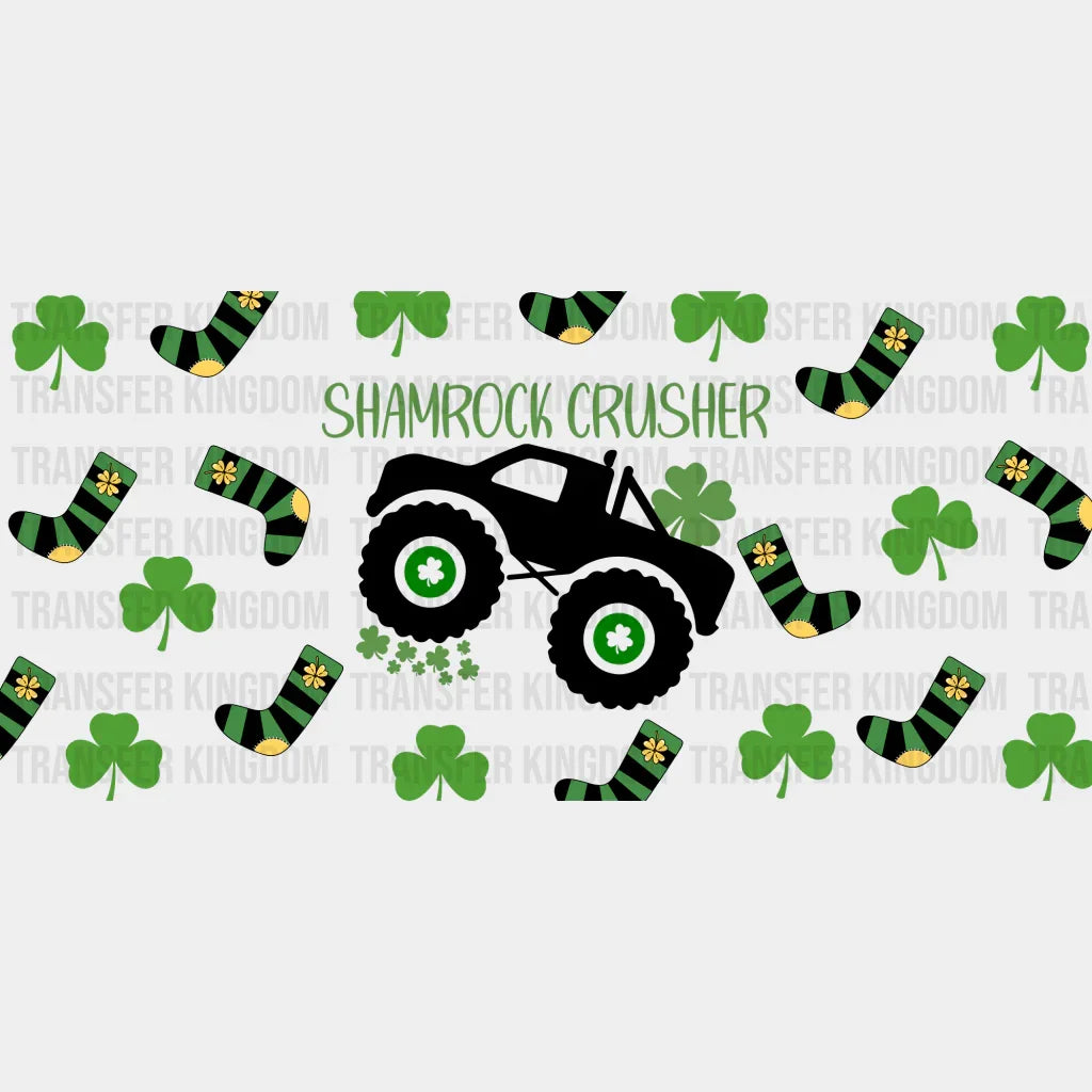 Shamrock Crusher Truck - St Patrick Cup Wrap Uv Sticker Permanent Dtf Decal