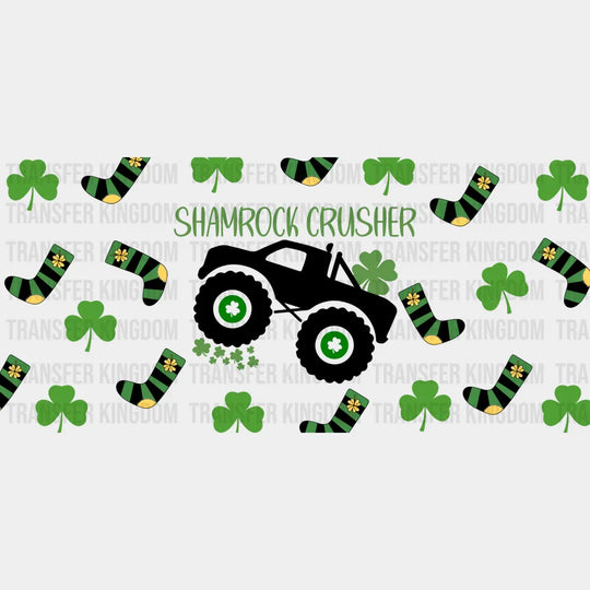 Shamrock Crusher Truck - St Patrick Cup Wrap Uv Sticker Permanent Dtf Decal