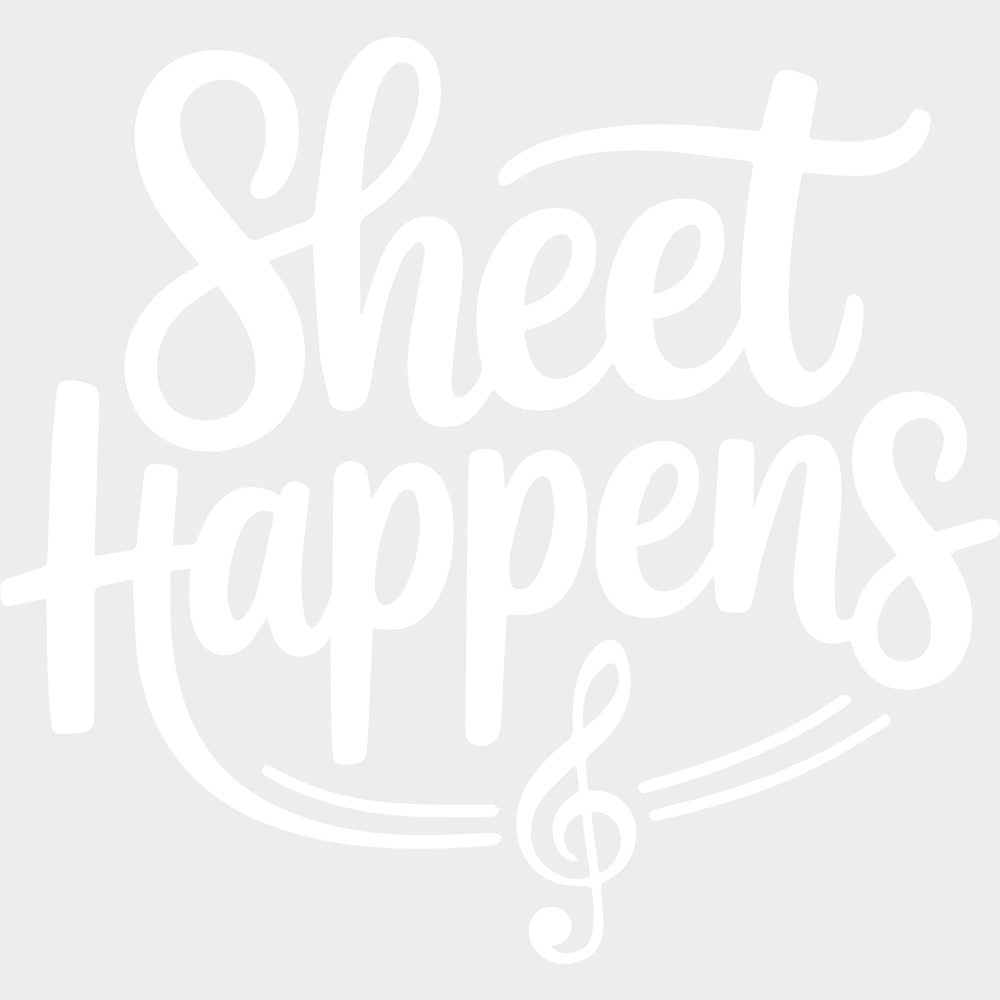 Sheet Happens - Music DTF Transfers - Adult Unisex - S & M (10’’) / Light Color Design (See Imaging)