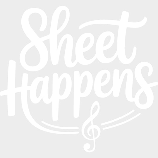 Sheet Happens - Music DTF Transfers - Adult Unisex - S & M (10’’) / Light Color Design (See Imaging)