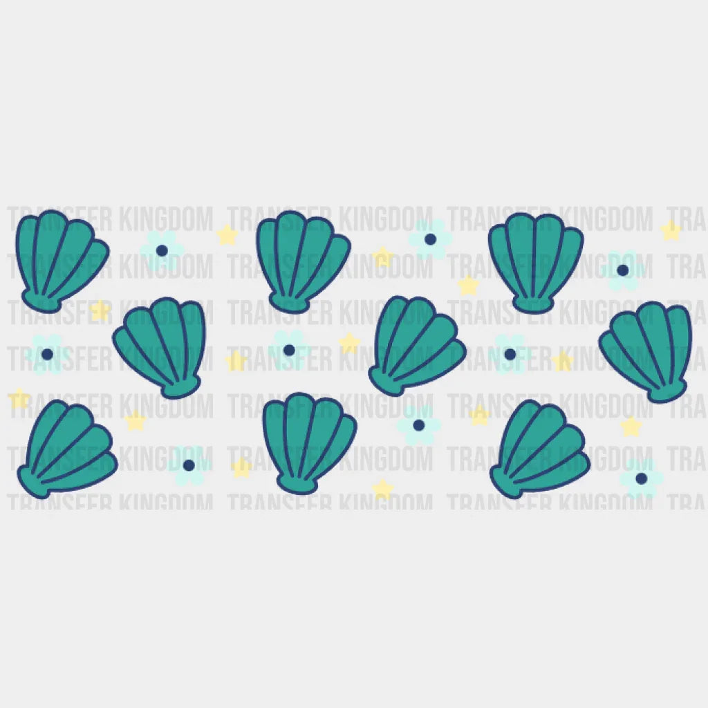 Shells And Flowers Uv Dtf Transfer Cup Wrap Sticker