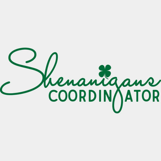 Shenanigans Black Green White - St. Patrick’s Day DTF Transfer Adult Unisex - S & M (10’’) / Green Color Design (See