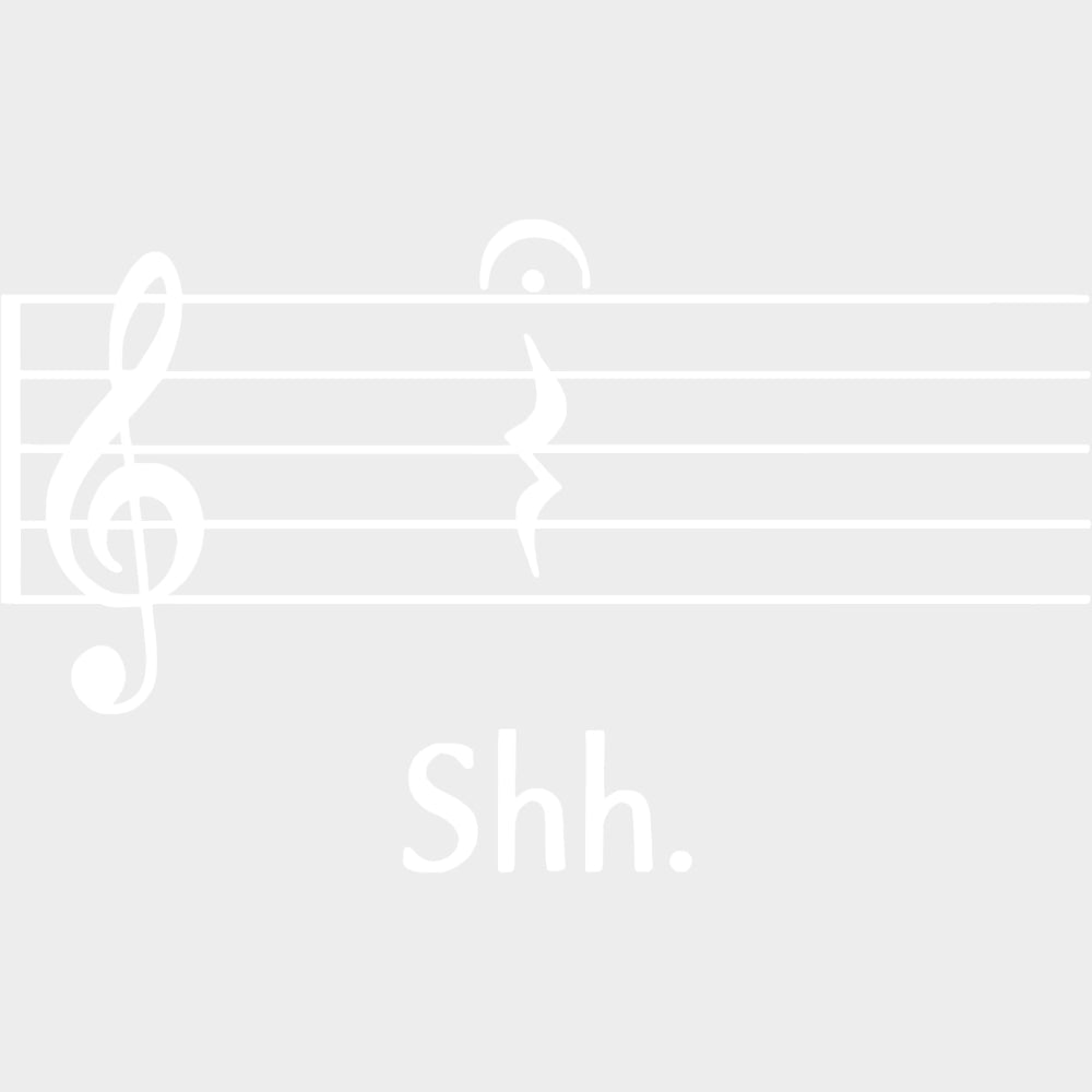 Shh. - Music DTF Transfers transfer-kingdom Light Color Design (See Imaging)