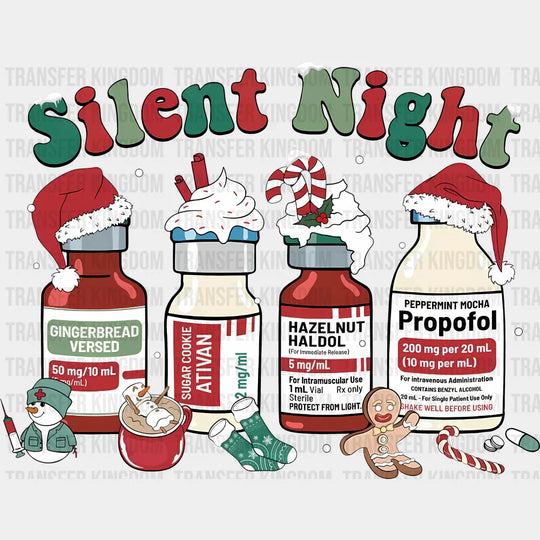 Silent Night Christmas DTF Transfer