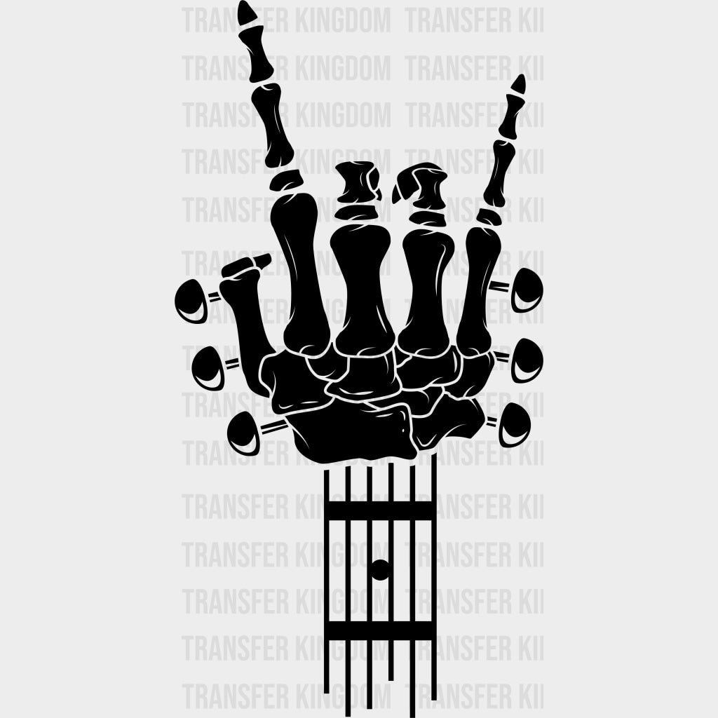 Skeleton Guitar Headstock - Music DTF Transfers transfer-kingdom Dark Color Design (See Imaging)