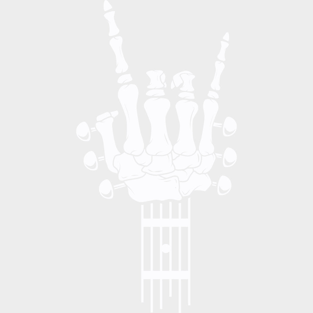 Skeleton Guitar Headstock - Music DTF Transfers transfer-kingdom Light Color Design (See Imaging)
