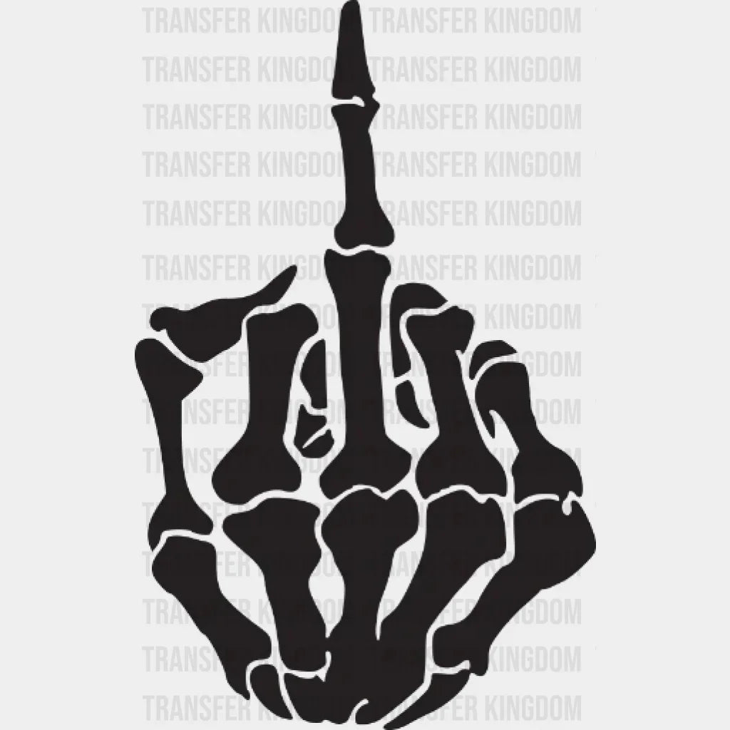 Skeleton Middle Finger Design - Dtf Heat Transfer