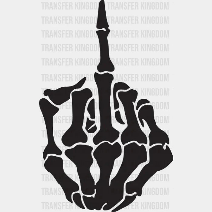 Skeleton Middle Finger Design - DTF heat transfer