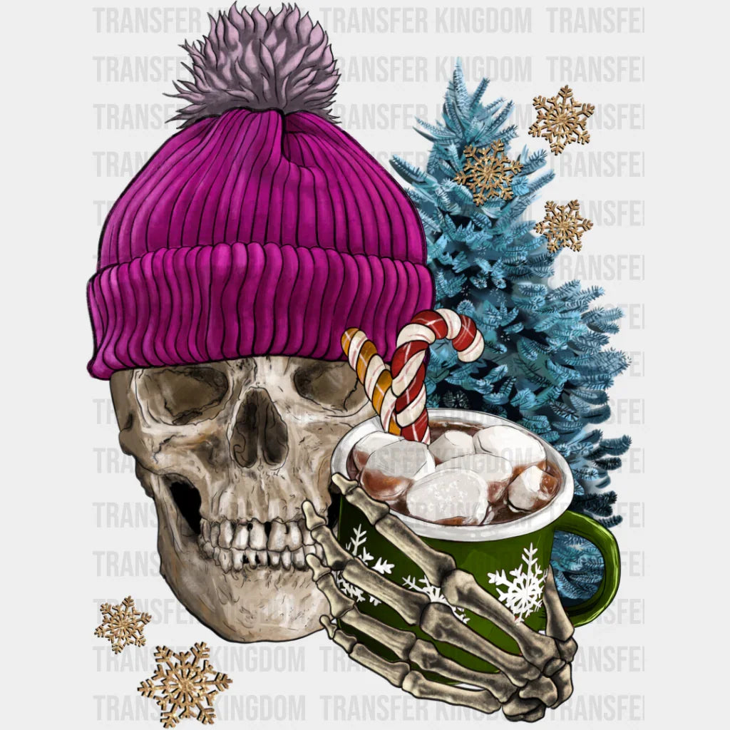 Skeleton Winter Hot Chocolate Design - Iron On Dtf Transfer