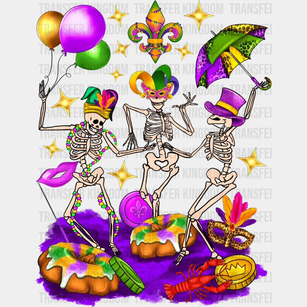 Skeletons - Mardi Gras Dtf Heat Transfer