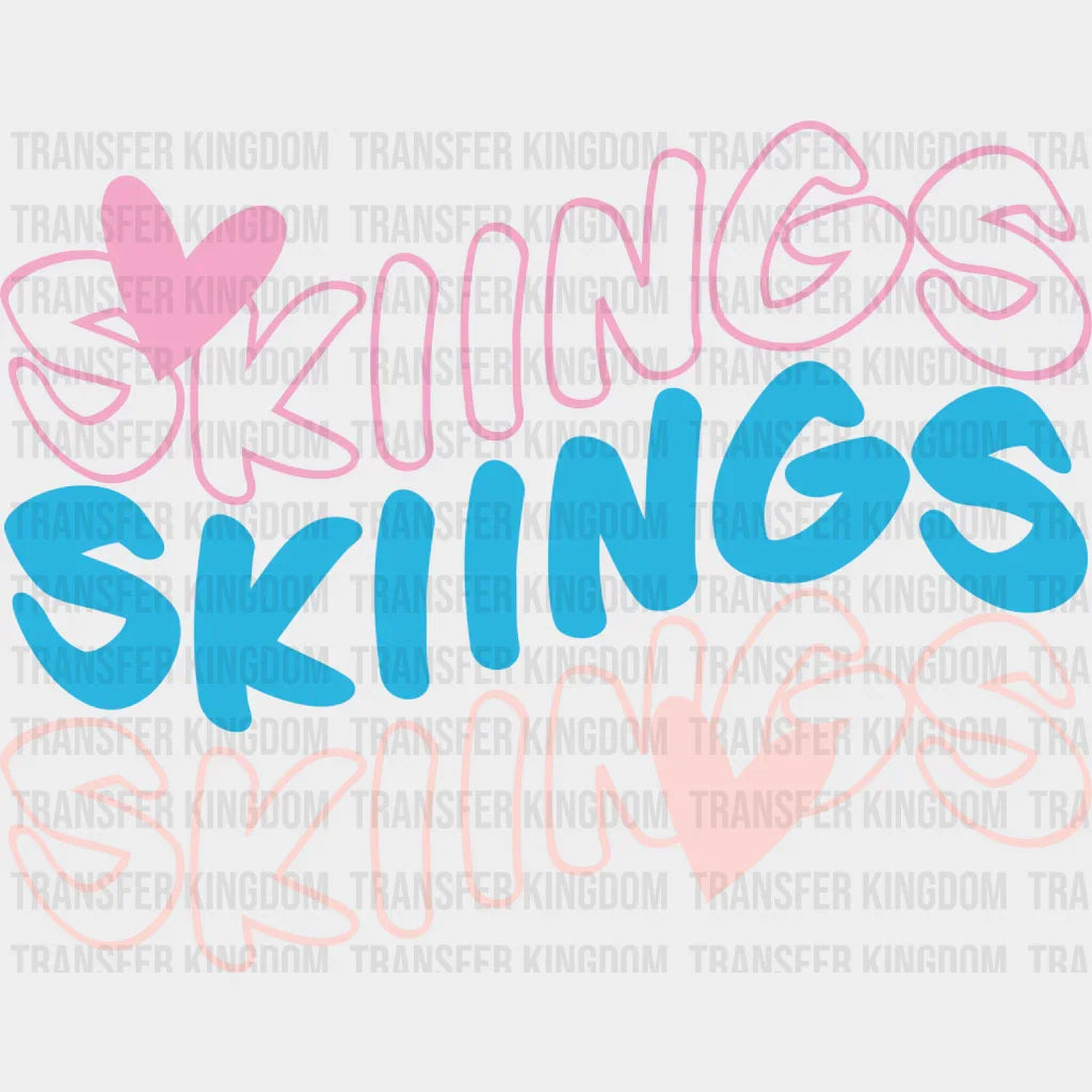 Skiing Heart Design - Dtf Heat Transfer