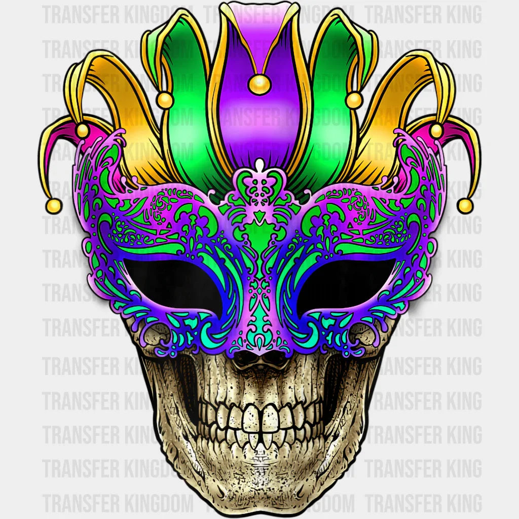 Skull Mardi Gras Design- Dtf Heat Transfer