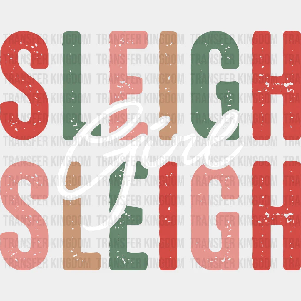 Sleigh Girl Christmas Design - Dtf Heat Transfer Unisex S & M ( 10 ) / Light Color (See Imaging)