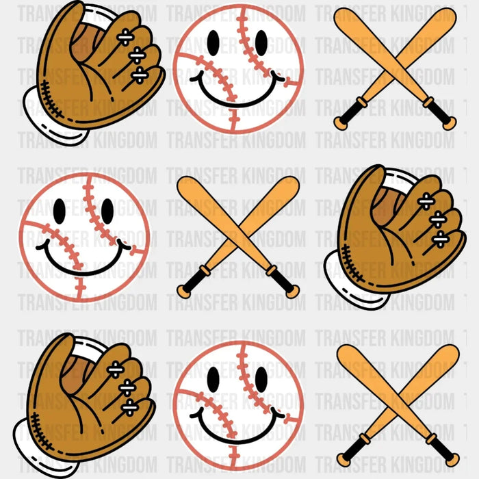 Smiley Smiley Baseball DTF Transfer