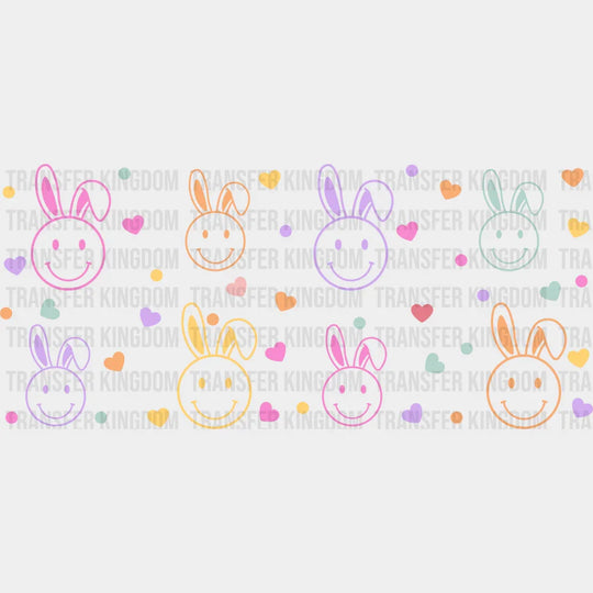 Smiley Bunnies - Easter Cup Wrap Uv Sticker Permanent Dtf Decal