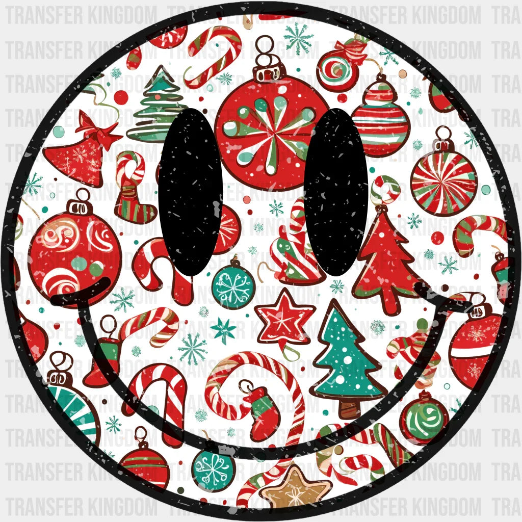 Smiley Christmas Doodles - Dtf Transfer Unisex S & M (10’’) / Dark Color Design See Imaging