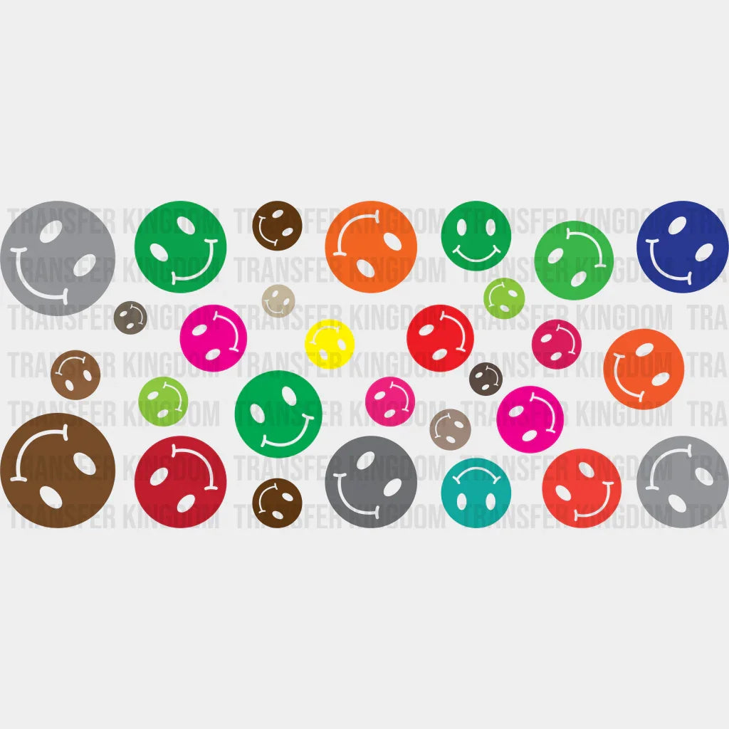 Smiley Uv Dtf Transfer Cup Wrap Sticker