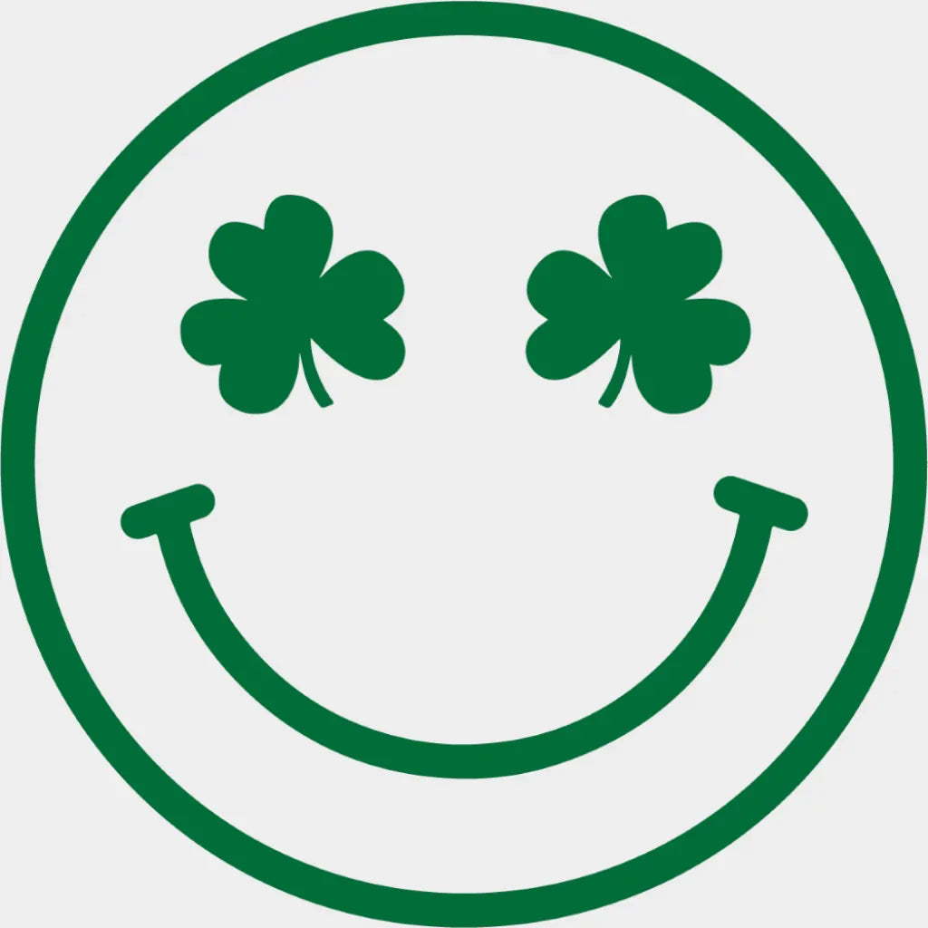 Smileys Black Green White - St. Patrick’s Day DTF Transfer Adult Unisex - S & M (10’’) / Green Color Design (See