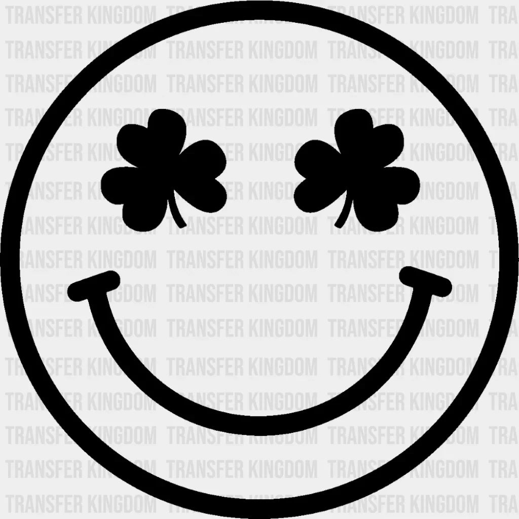 Smileys Black Green White - St. Patrick’s Day DTF Transfer Adult Unisex - S & M (10’’) / Dark Color Design (See Imaging)