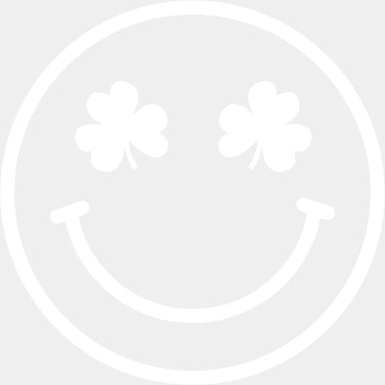Smileys Black Green White - St. Patrick’s Day DTF Transfer Adult Unisex - S & M (10’’) / Light Color Design (See