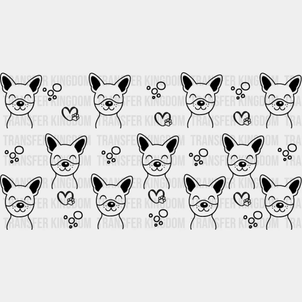 Smiling Dog Heart Design - Pets Cup Wrap Uv Sticker Permanent Dtf Decal