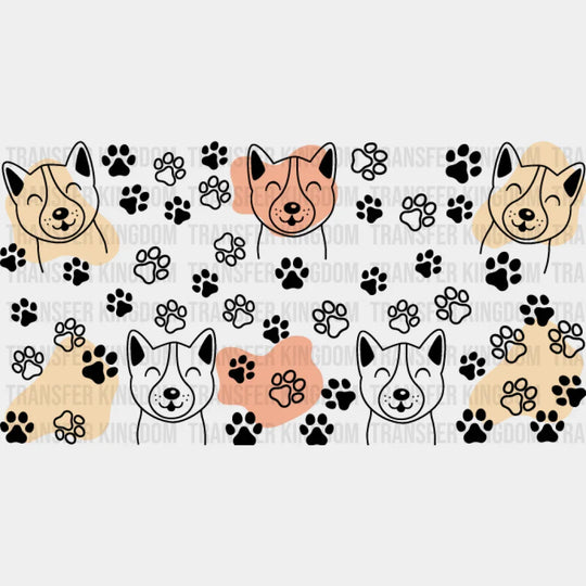 Smiling Dog - Pets Cup Wrap Uv Sticker Permanent Dtf Decal
