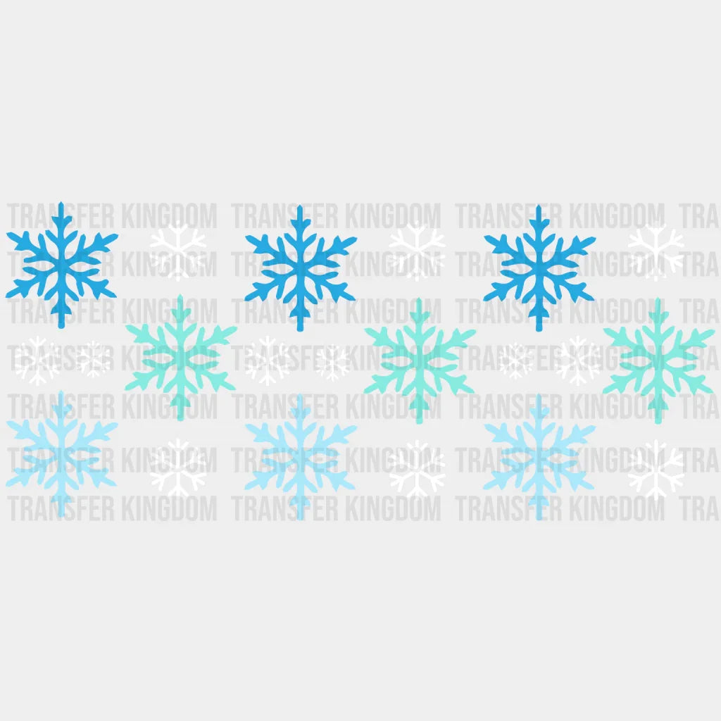 Snow Flakes Uv Dtf Transfer Cup Wrap Sticker
