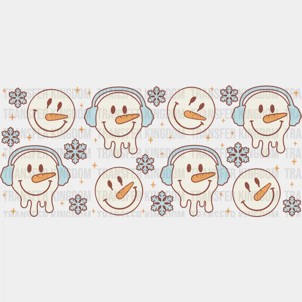 Snowman Smiley - Winter Cup Wrap Uv Sticker Permanent Dtf Decal