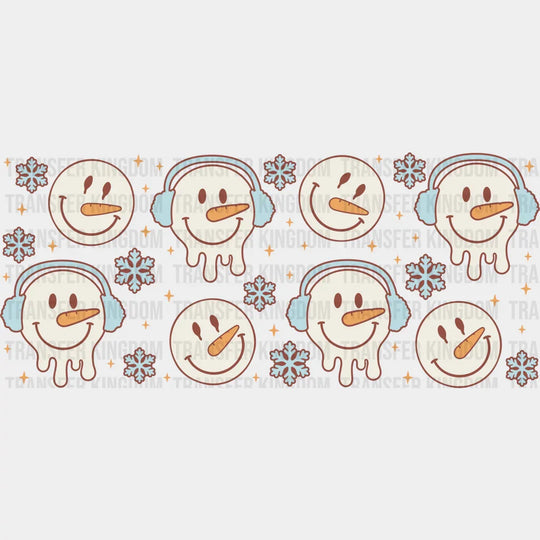 Snowman Smiley - Winter Cup Wrap Uv Sticker Permanent Dtf Decal