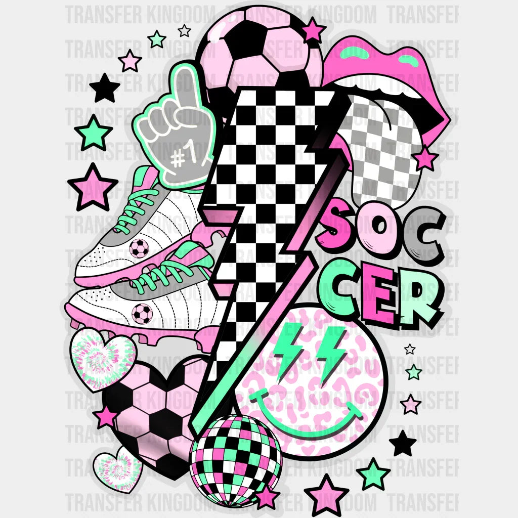 Soccer Lightning Doodles - Dtf Heat Transfer