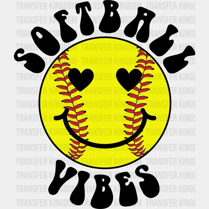 Softball Vibes Heart Eye  DTF Transfer