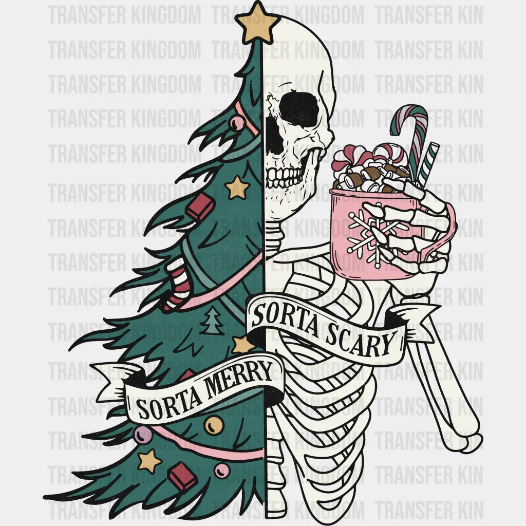 Sorta Merry Sorta Scary Skeleton - Christmas DTF Transfer