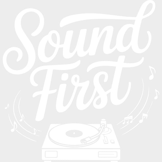 Sound First - Music DTF Transfers - Adult Unisex - S & M (10’’) / Light Color Design (See Imaging)