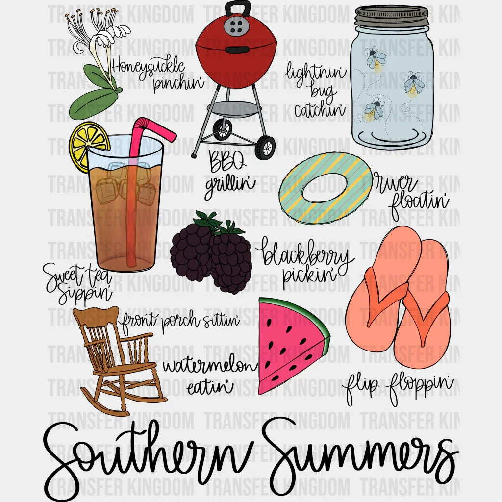 Southern Summers Design Summer Dtf Transfer Unisex - S & M (10’) / Dark Color See Imaging
