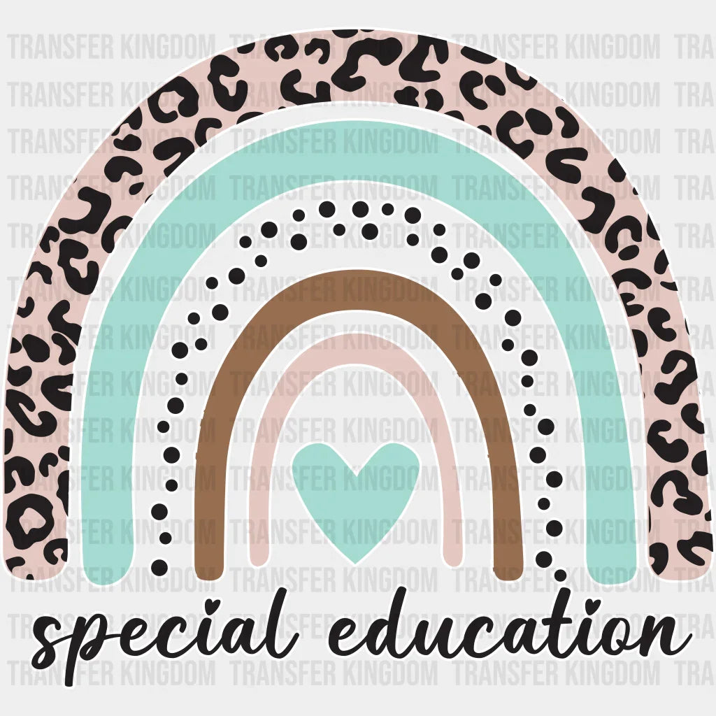 Special Education Heart Design - Ed Dtf Heat Transfer Unisex S & M (10’’) / Light Color See Imaging
