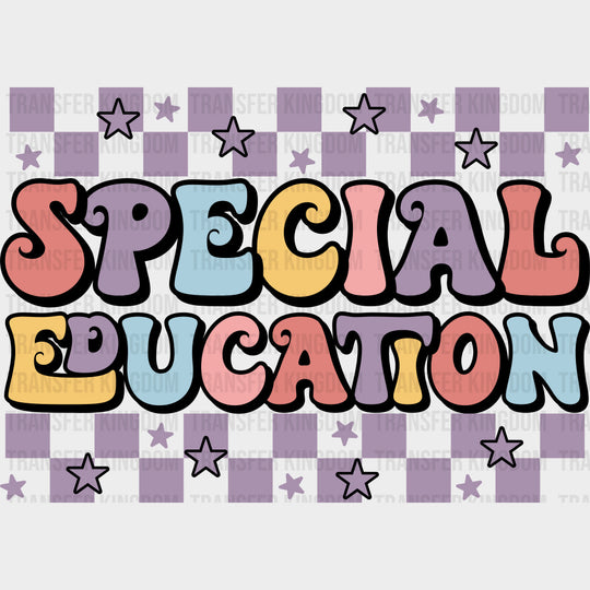 Special Education Purple Checkered Design - Special ED DTF Transfers transfer-kingdom Dark Color Design (See Imaging)