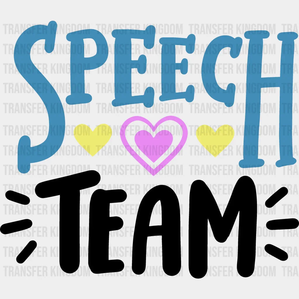 Speech Team Design - Therapist Dtf Heat Transfer Unisex S & M (10’’) / Dark Color See Imaging