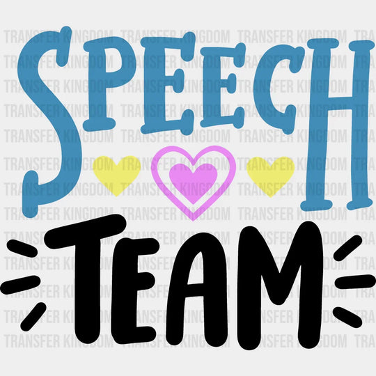 Speech Team Design - Therapist Dtf Heat Transfer Unisex S & M (10’’) / Dark Color See Imaging