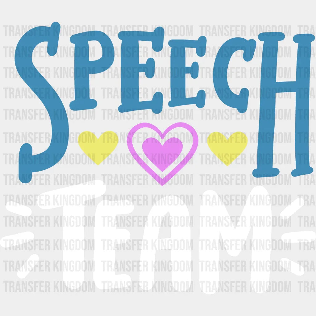 Speech Team Design - Therapist Dtf Heat Transfer Unisex S & M (10’’) / Light Color See Imaging