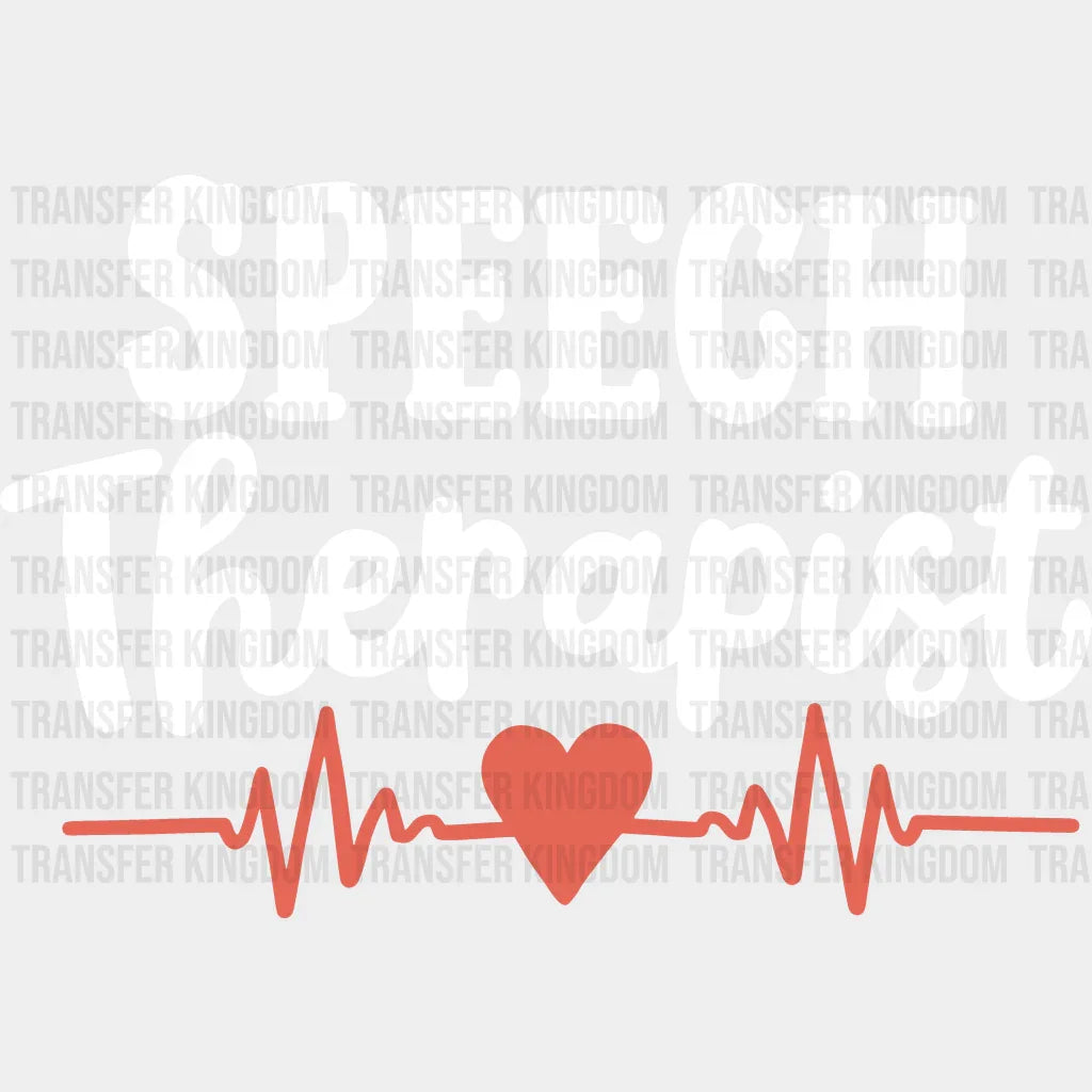 Speech Therapist Heart Design - Dtf Heat Transfer Unisex S & M (10’’) / Light Color See Imaging
