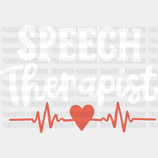 Speech Therapist Heart Design - Dtf Heat Transfer Unisex S & M (10’’) / Light Color See Imaging