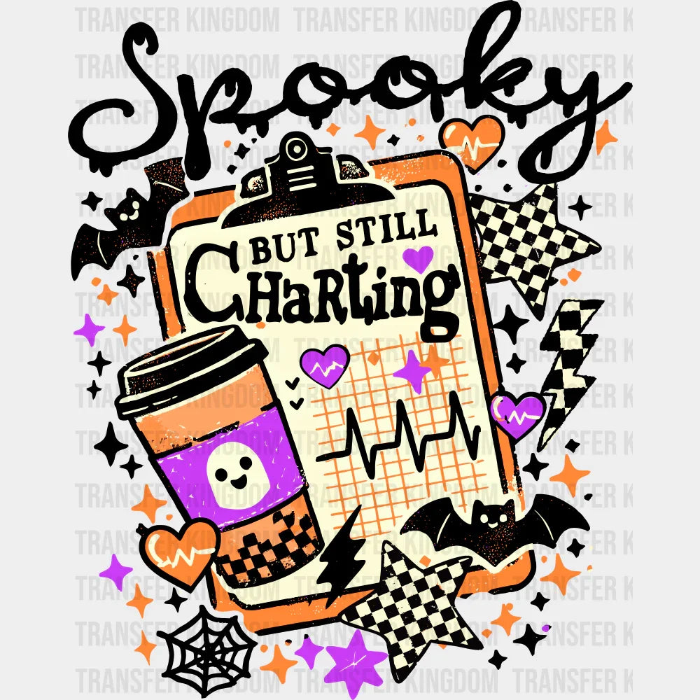 Spooky But Still Charting Halloween DTF Transfer