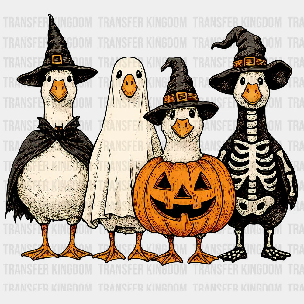 Spooky Geese Pumpkin Design Halloween DTF Transfer
