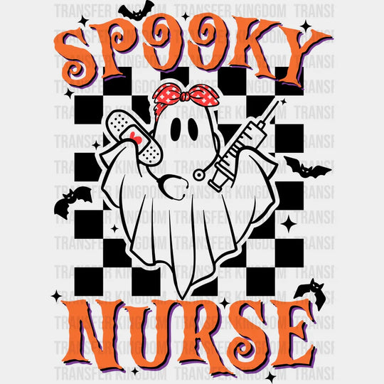 Spooky Nurse - Halloween DTF Transfer Adult Unisex - S & M (10’’) / Dark Color Design (See Imaging)