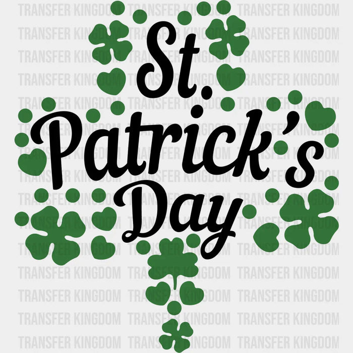 St. Patrick's Clover Leaf B&W St. Patrick's Day Design - DTF heat transfer