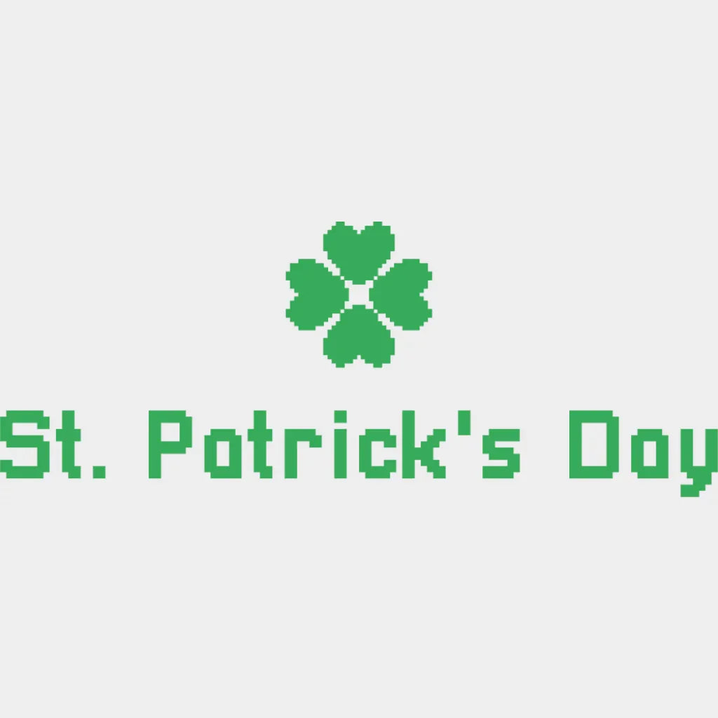St. Patrick’s Day Black Green White - St. Patrick’s Day DTF Transfer Adult Unisex - S & M (10’’) / Green Color Design