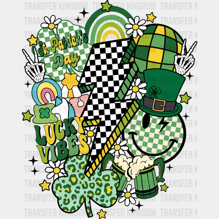 St. Patrick's Doodles And Lightning - St. Patrick's DTF heat transfer
