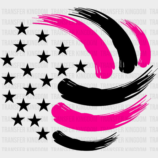 Stars And Paint Strokes Pink - Volleyball DTF Transfers Adult Unisex - S & M (10’’) / Dark Color Design (See Imaging)